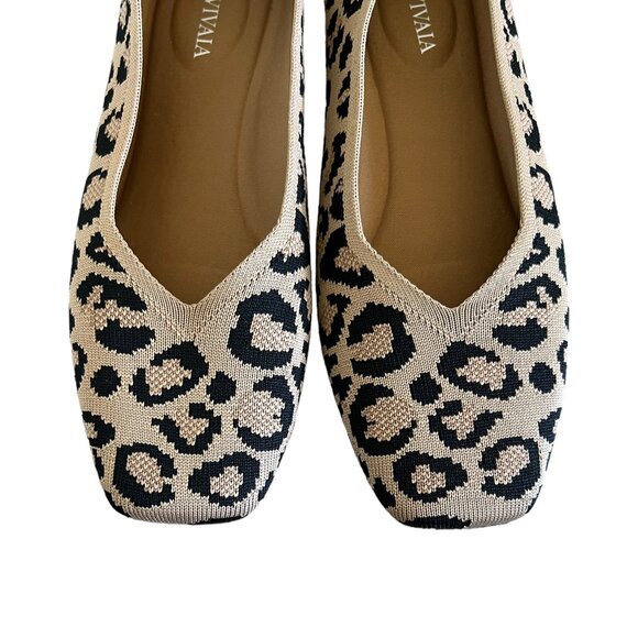 VIVIAIA NEW Square-Toe V-Cut Flats Margot 2.0 In Dark Leopard Size 9 - Picture 9 of 12